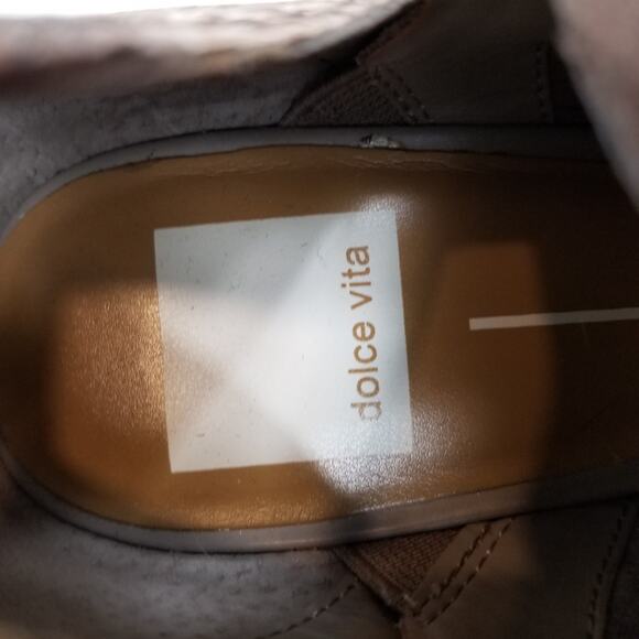 Dolce vita Womens Sonni Snakeskin Taupe Suede Pointed Toe Ankle Bootie Boots 7.5 - Picture 7 of 7